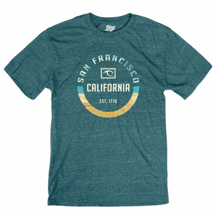 Men * | Pantheon Wave San Francisco T-Shirt Classical Dark Teal