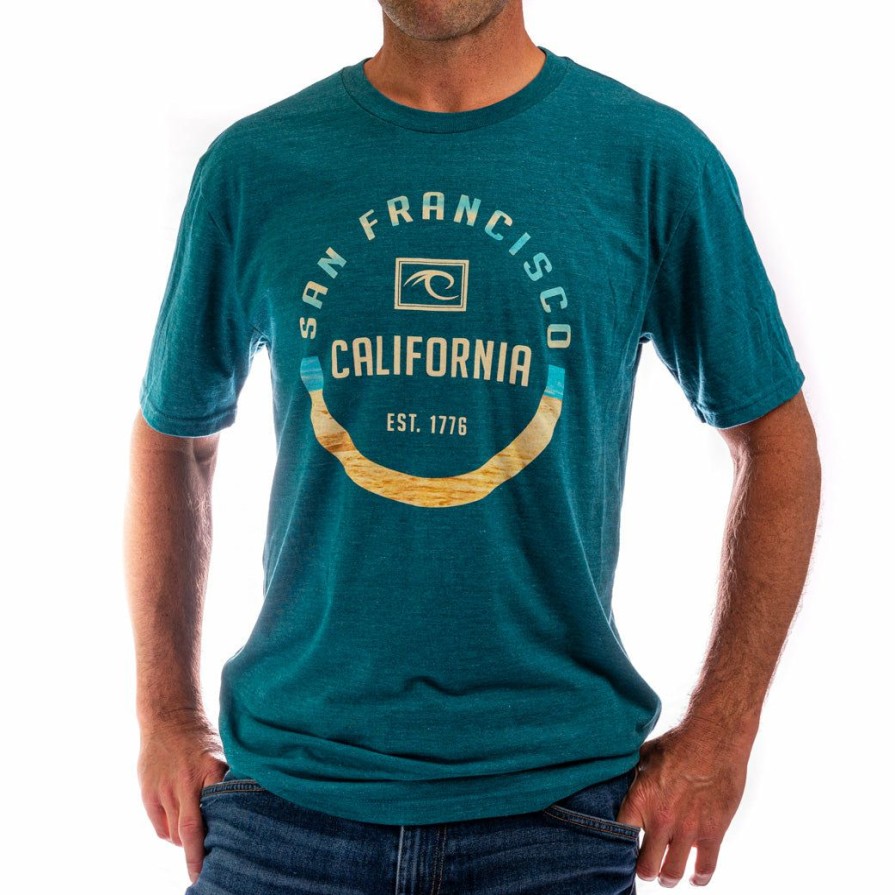 Men * | Pantheon Wave San Francisco T-Shirt Classical Dark Teal