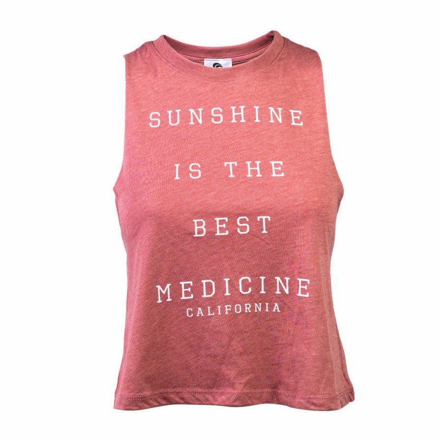 Women * | Sunshine California Crop Tank Top Wholesale Heather Mauve