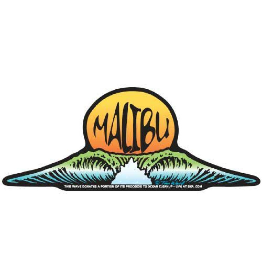 Accessories * | Malibu Sunset Wave Sticker Sale