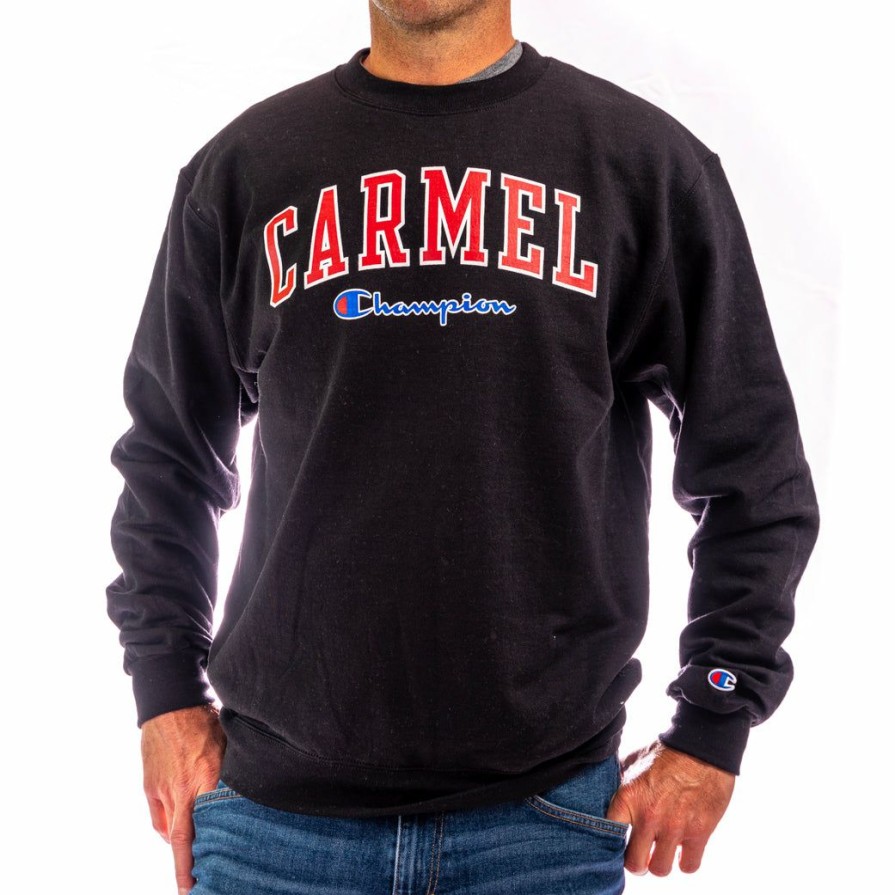 Men * | Champion Carmel Unisex Crewneck Sweatshirt Good Quality Black