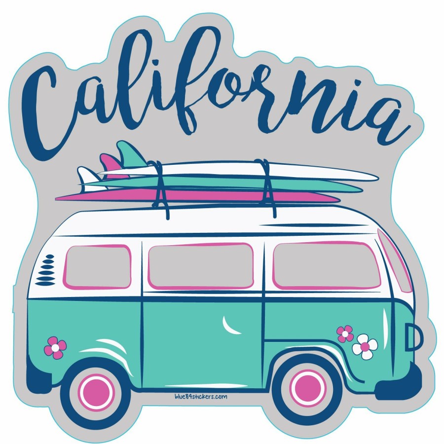 Accessories * | Amerigo Surf Van California Mini Sticker Good Quality