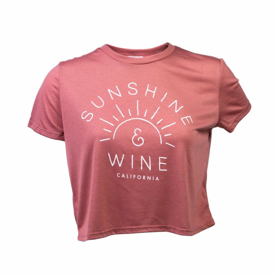 Women * | Sunshine And Wine Flowy Crop T-Shirt Sale Online Mauve