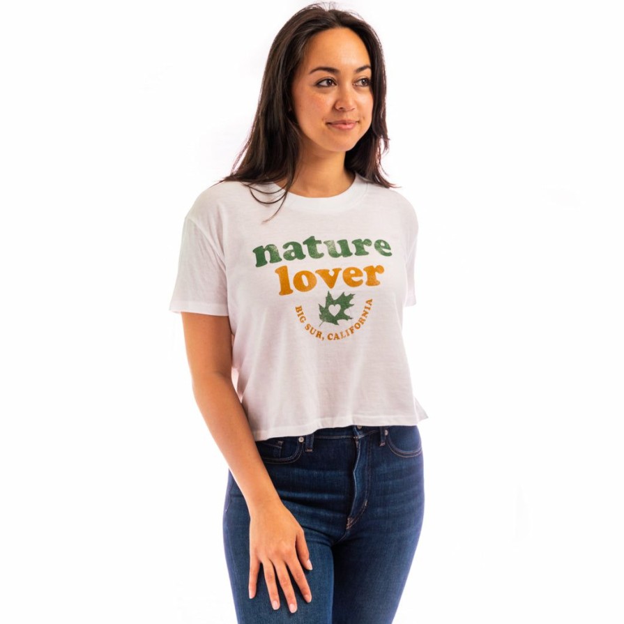 Women * | Nature Lover Big Sur Crop T-Shirt Best-Selling White