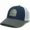 Accessories * | Carmel Radial Leather Patch Trucker Hat Official Navy