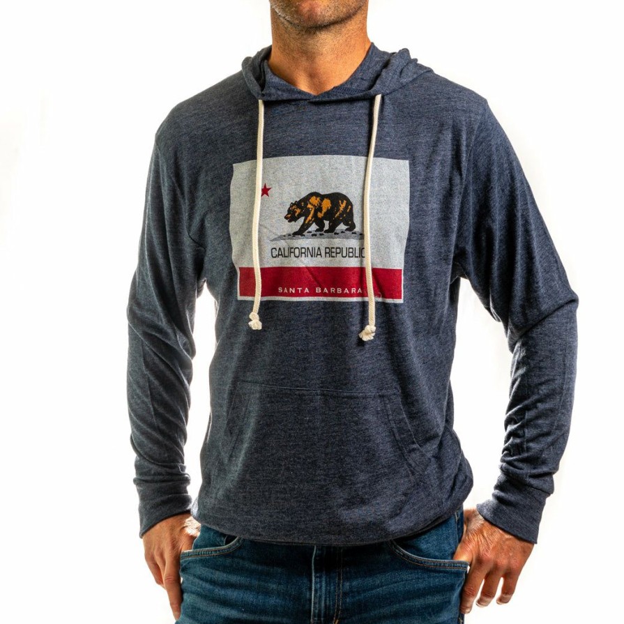 Men * | Mega Value Santa Barbara Lightweight Hoodie Latest Navy