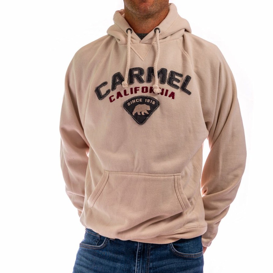 Men * | Adamant Carmel California Bear Hooded Sweatshirt Hot Selling Light Cappuccino