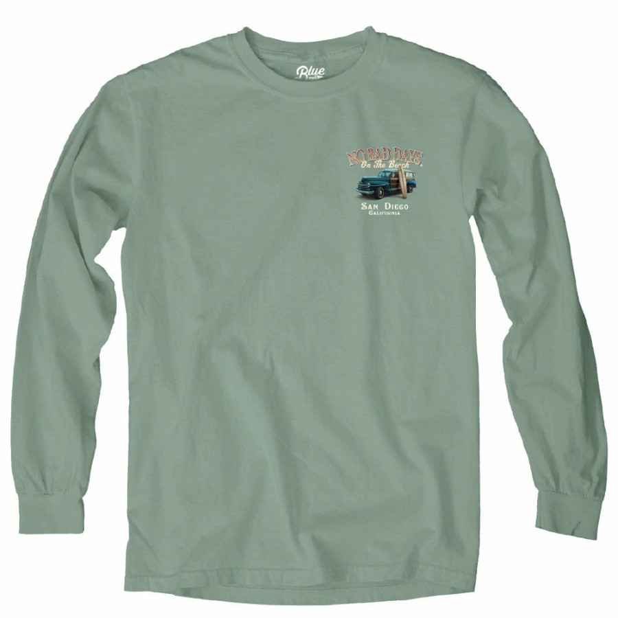 Men * | No Bad Days Diversion San Diego Long Sleeve T-Shirt Hot Sale Sage