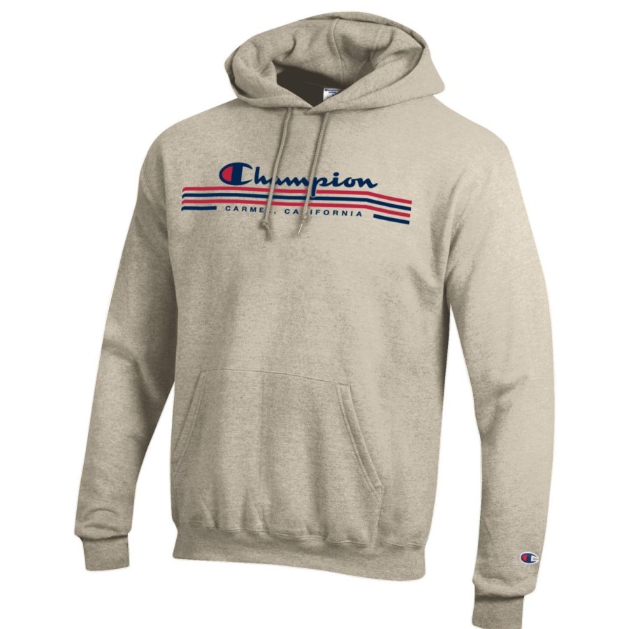 Men * | Champion Carmel Hooded Sweatshirt Special Oatmeal