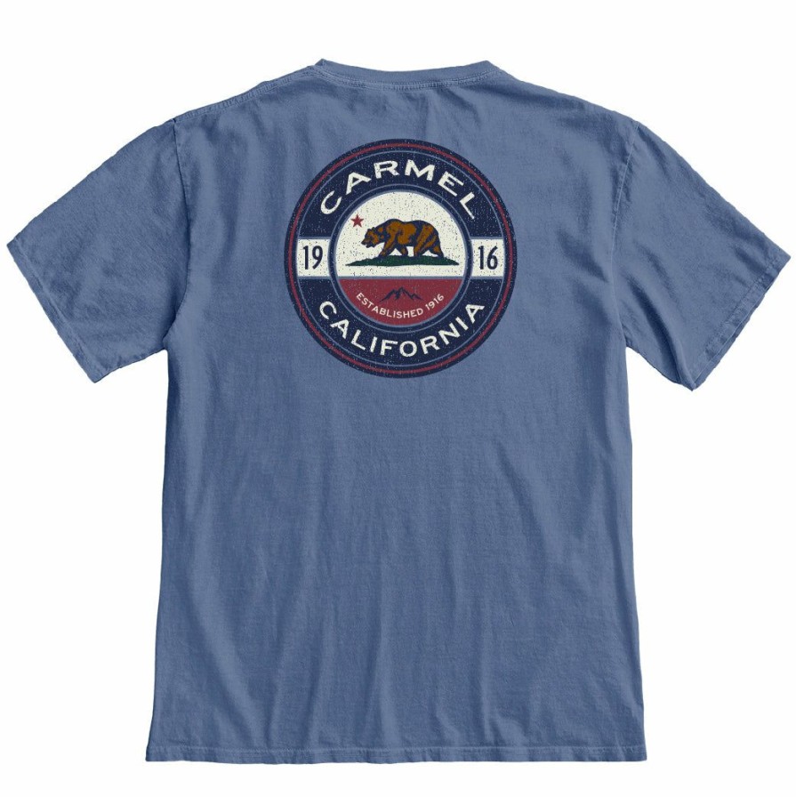 Men * | Guild Cali Flag Carmel T-Shirt Special Pacific Blue