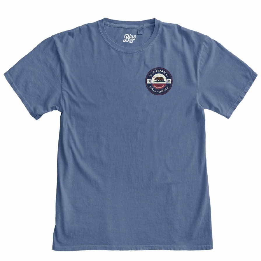 Men * | Guild Cali Flag Carmel T-Shirt Special Pacific Blue