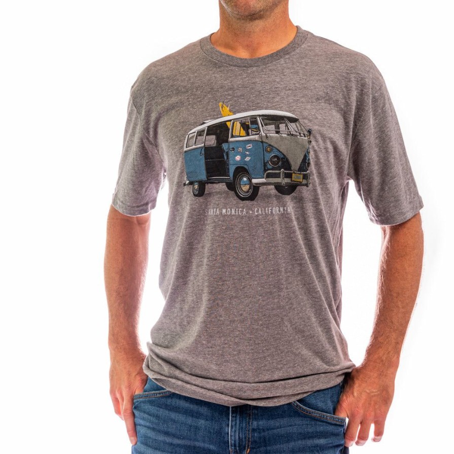 Men * | Top-Notch Surf Van Santa Monica T-Shirt Sale Heather