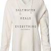 Women * | Saltwater Heals California Hooded Sweatshirt Special Bone