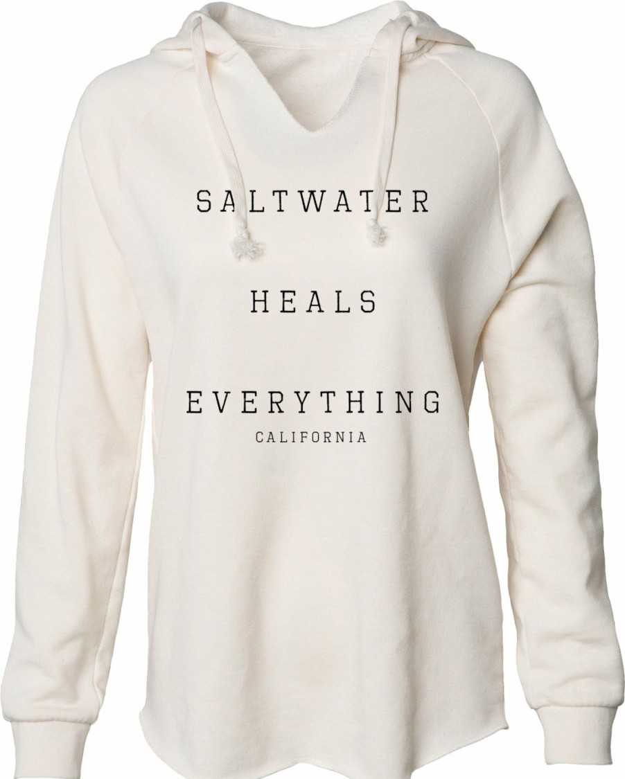 Women * | Saltwater Heals California Hooded Sweatshirt Special Bone