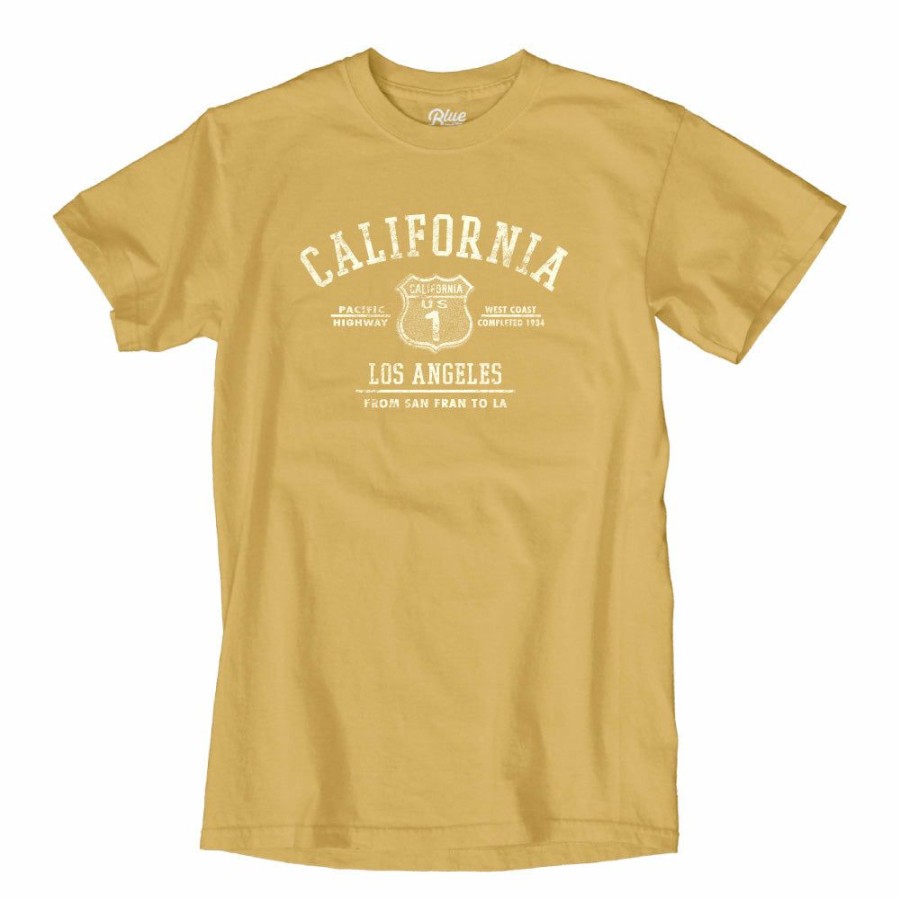 Men * | Full Star Hwy 1 Los Angeles T-Shirt Reliable Quality Mustard