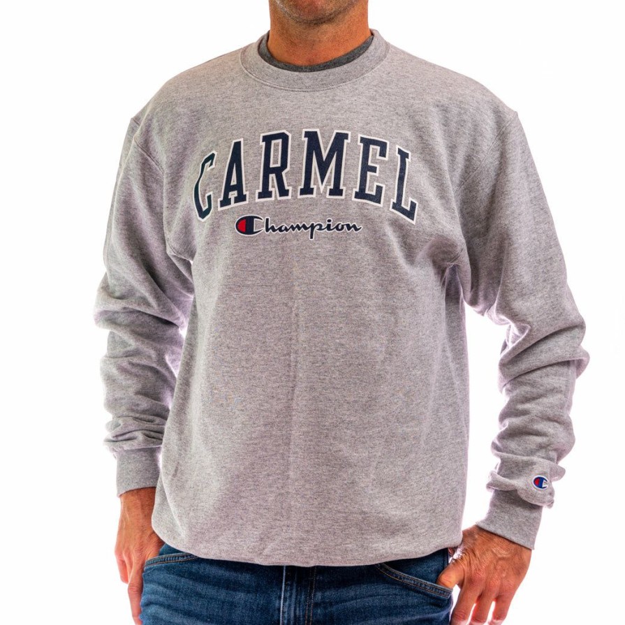 Men * | Champion Carmel Unisex Crewneck Sweatshirt Classical Oxford Grey