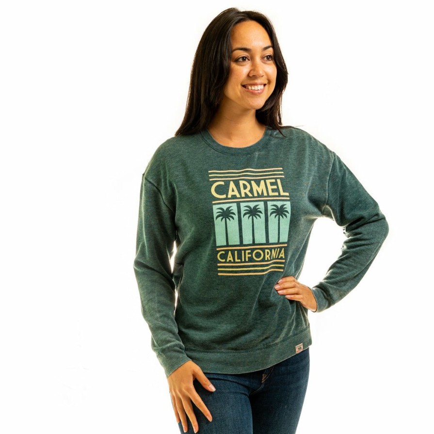 Women * | Jackpot Carmel Crewneck Sweatshirt Hot Sale Peacock