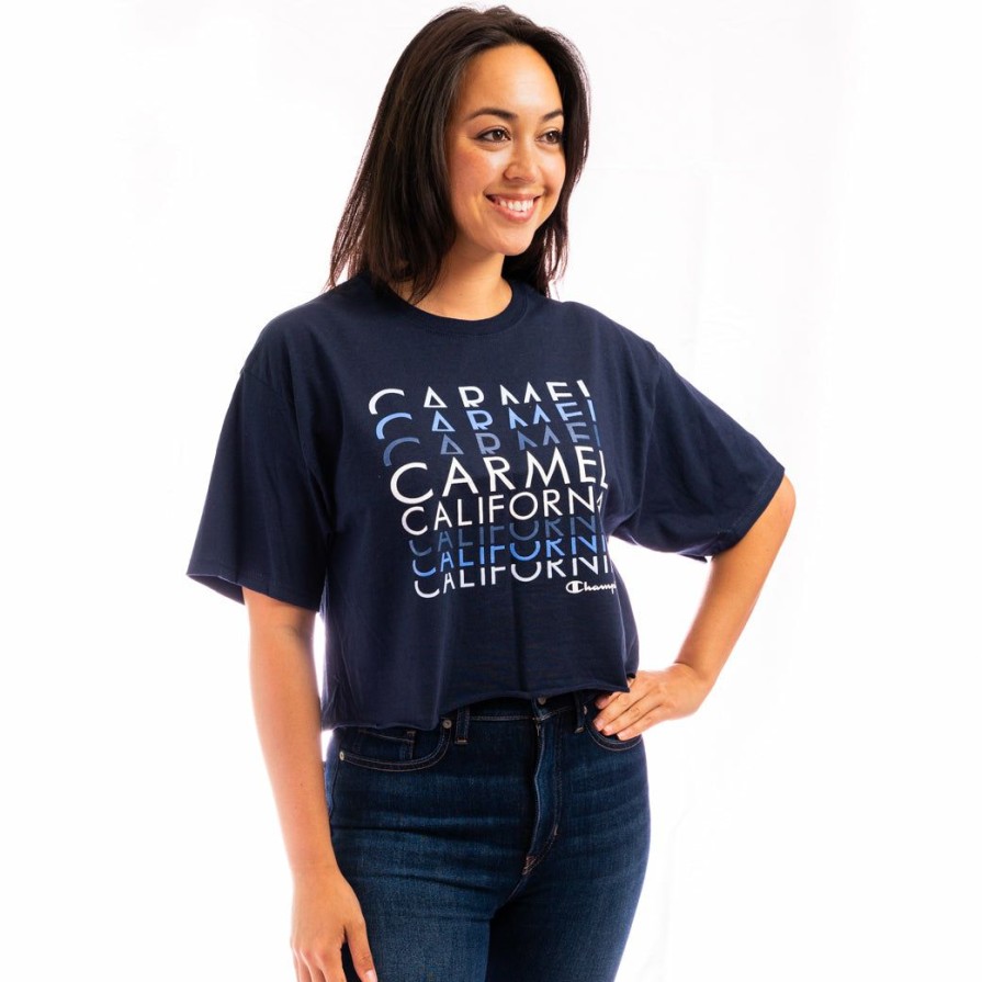 Women * | Champion Carmel Crop T-Shirt Wholesale Navy