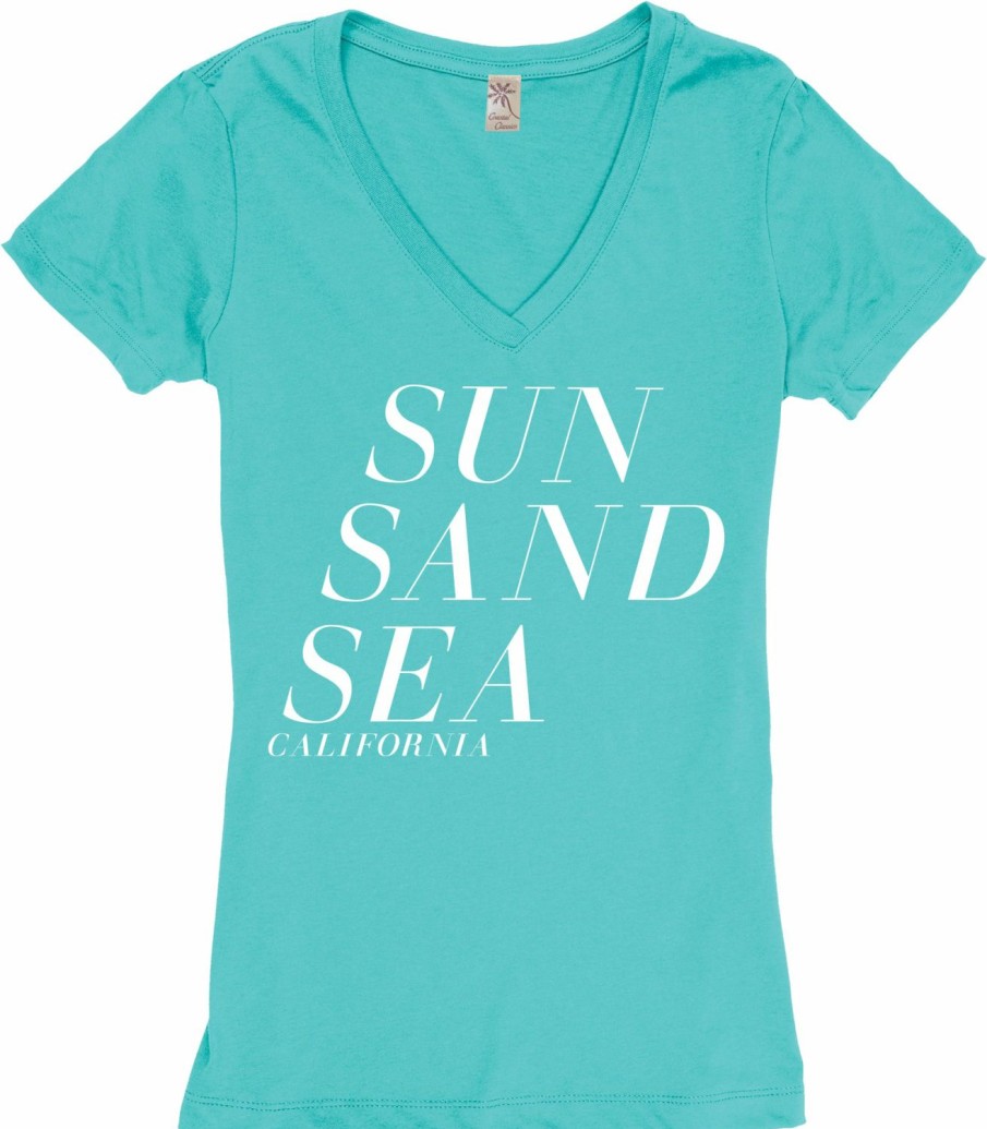 Women * | Sun Sand & Sea California T-Shirt Top Selling Tahiti Blue