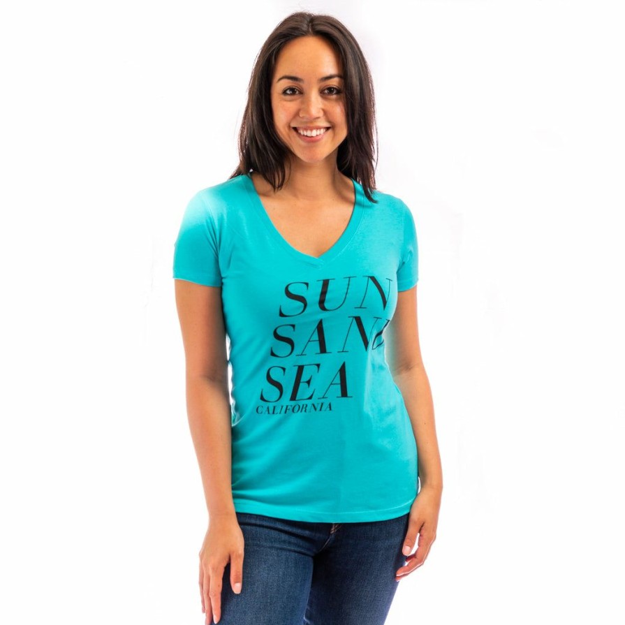 Women * | Sun Sand & Sea California T-Shirt Top Selling Tahiti Blue