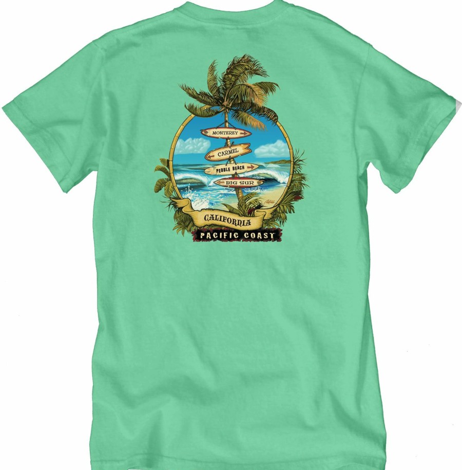 Men * | Surf Signs California T-Shirt Discount Online Seafoam