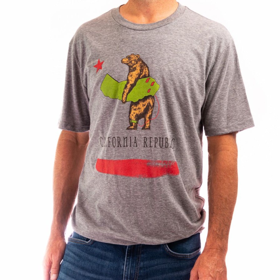 Men * | Cali Surf Bear California T-Shirt Wholesale Heather