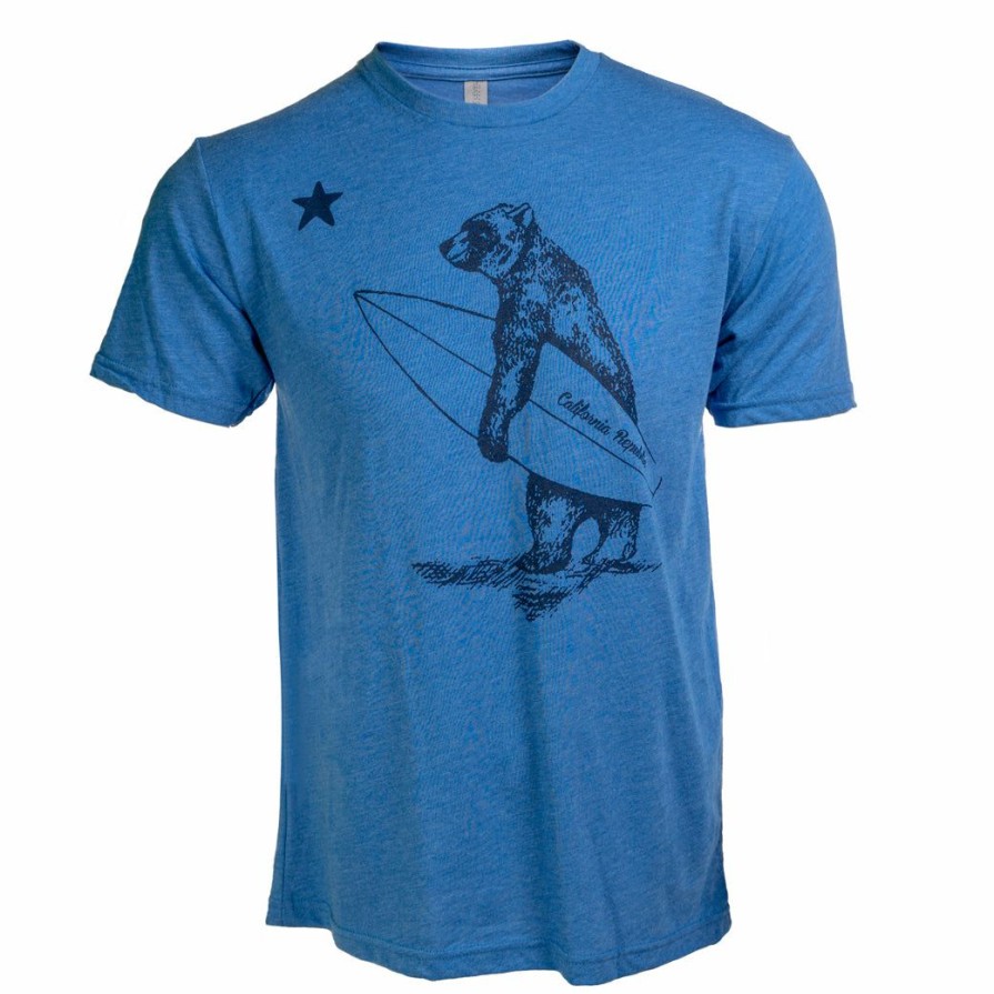 Men * | Surf Bear California T-Shirt Hot Selling Vintage Royal