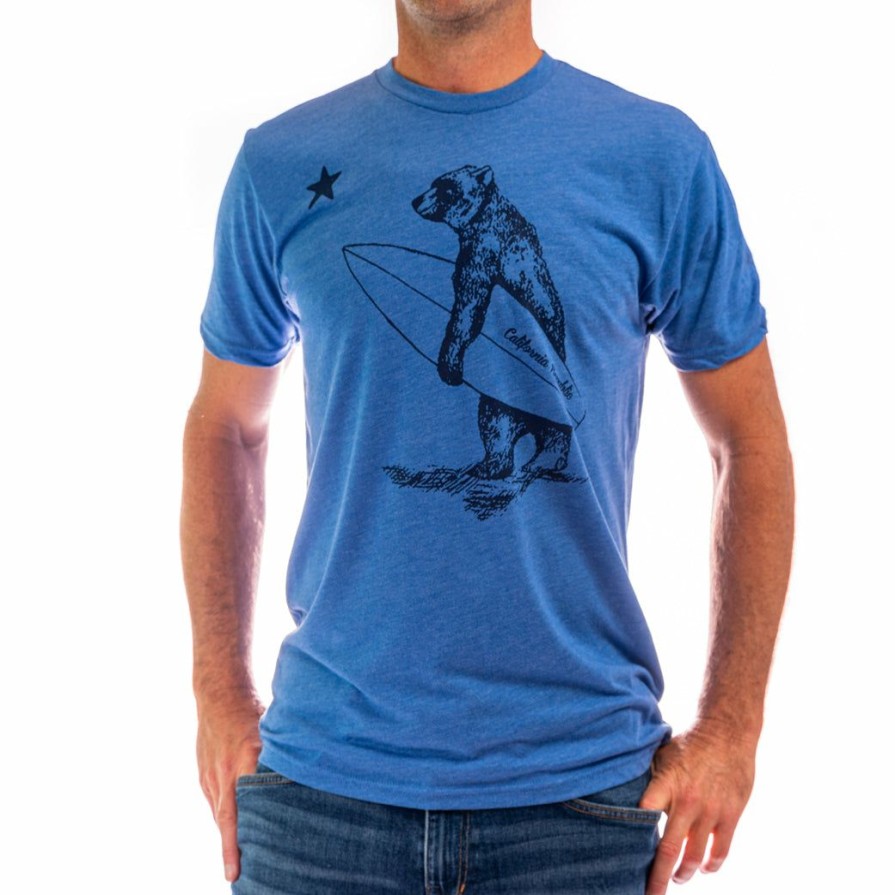 Men * | Surf Bear California T-Shirt Hot Selling Vintage Royal