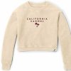 Women * | Womens Crop Ribbed Carmel Crewneck Sweatshirt Cheap Online Vanilla