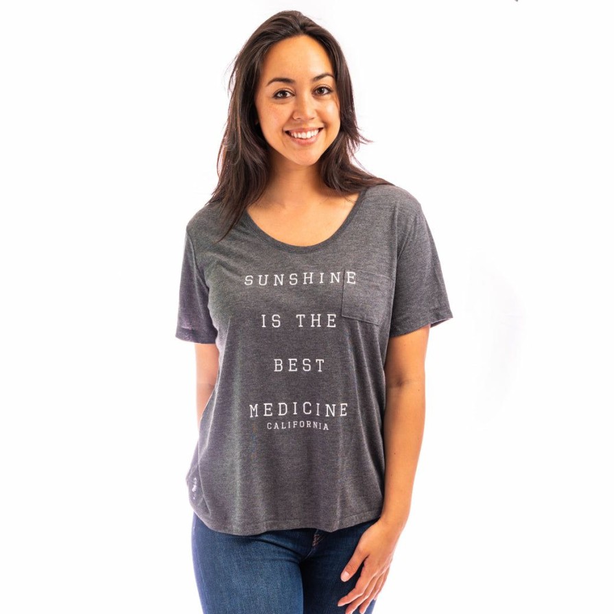 Women * | Sunshine California T-Shirt Classical Dark Heather Grey