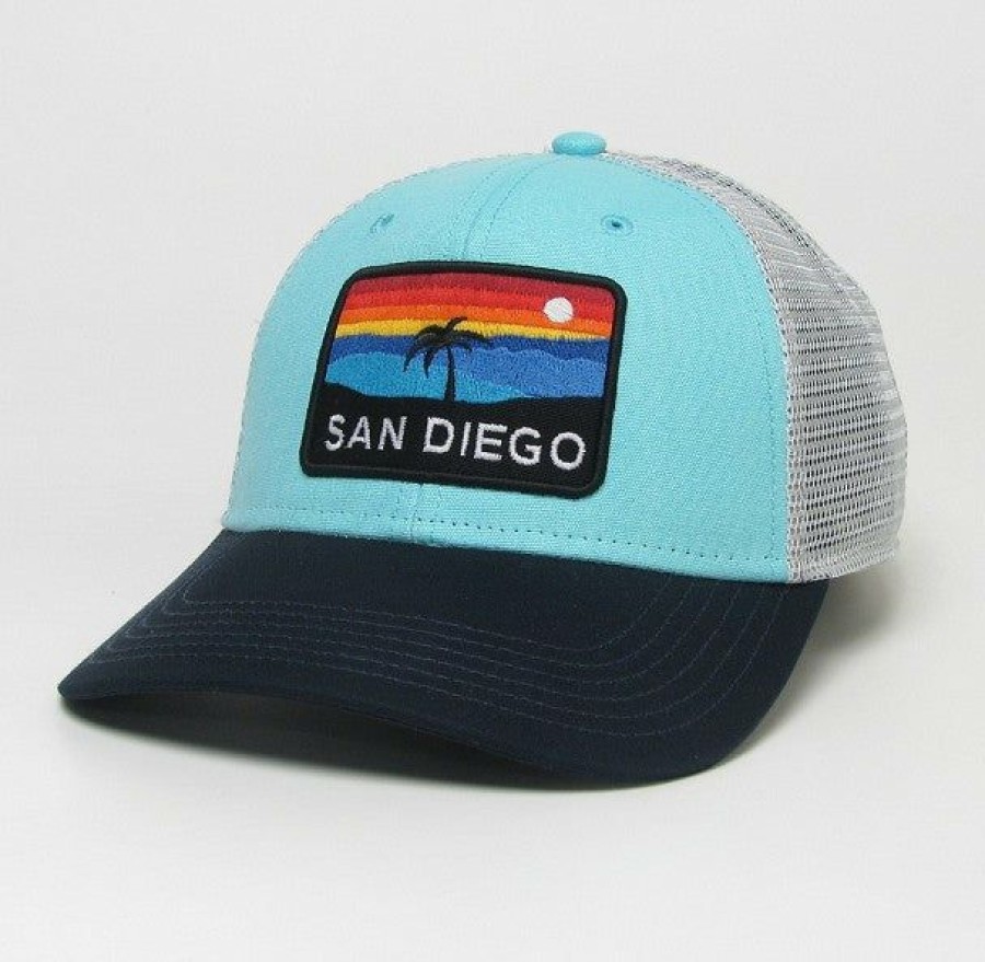 Accessories * | San Diego Horizon Hat Sale Online Mint/Navy/Silver Trucker