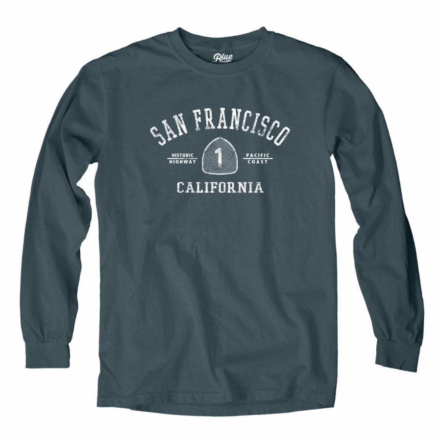 Men * | Full Star Hwy 1 San Francisco Long Sleeve T-Shirt Sale Indigo