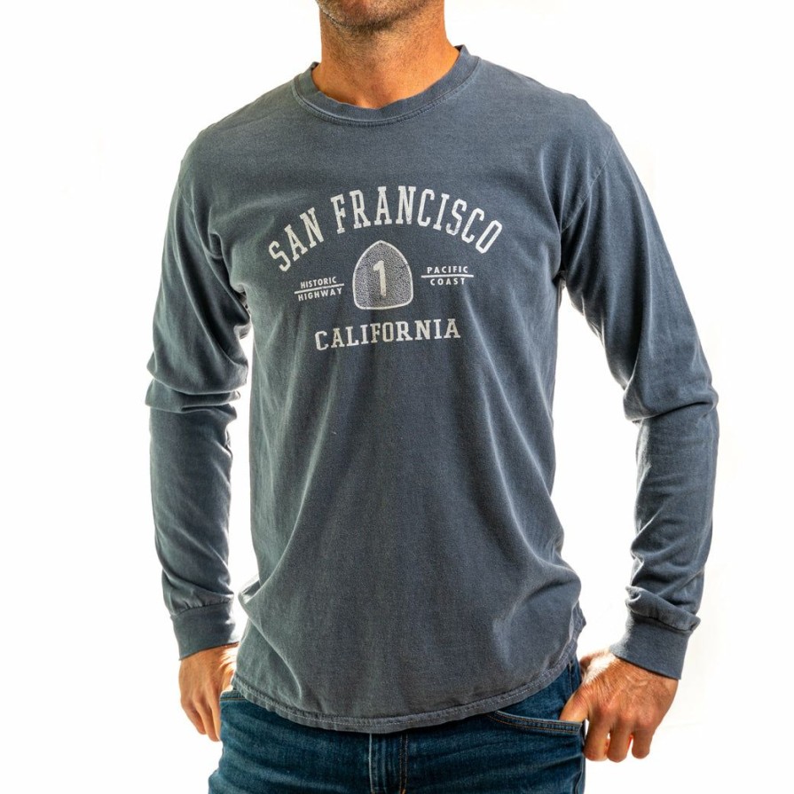 Men * | Full Star Hwy 1 San Francisco Long Sleeve T-Shirt Sale Indigo