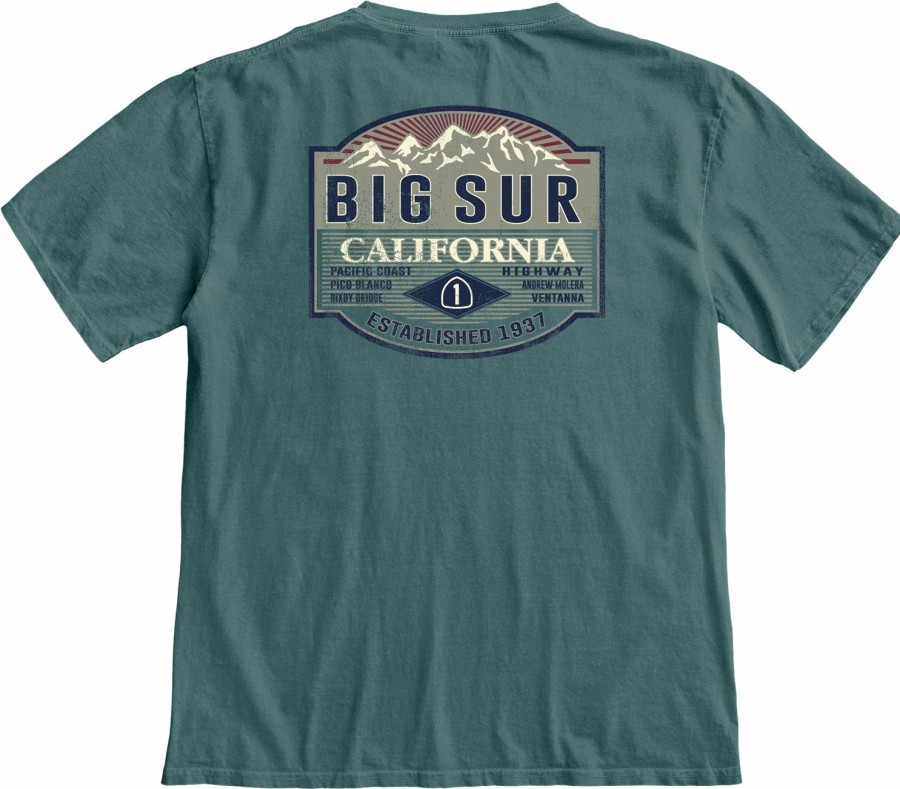 Men * | Meditate Mountains Big Sur T-Shirt Sale Online Teal