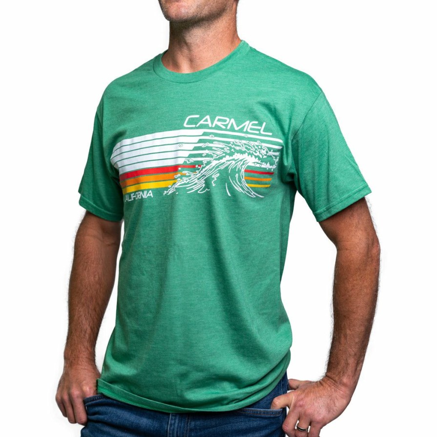 Men * | Mach 3 Wave Carmel T-Shirt Sale Online Kelly Green