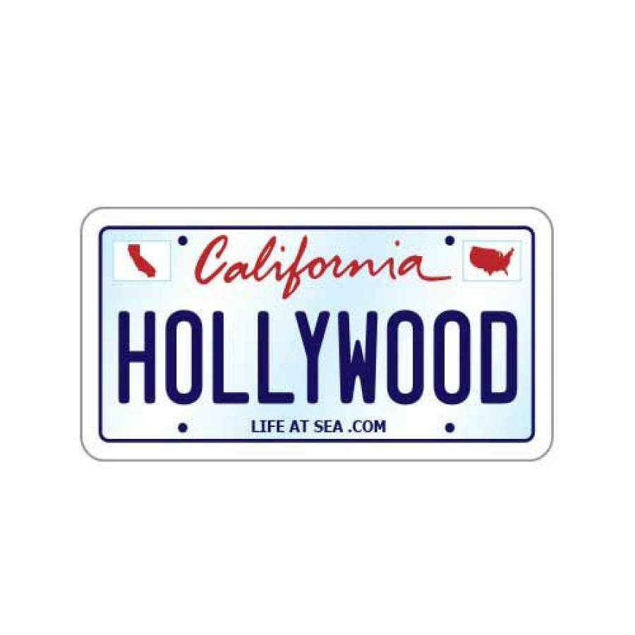 Accessories * | Hollywood License Plate Small Sticker Top Selling