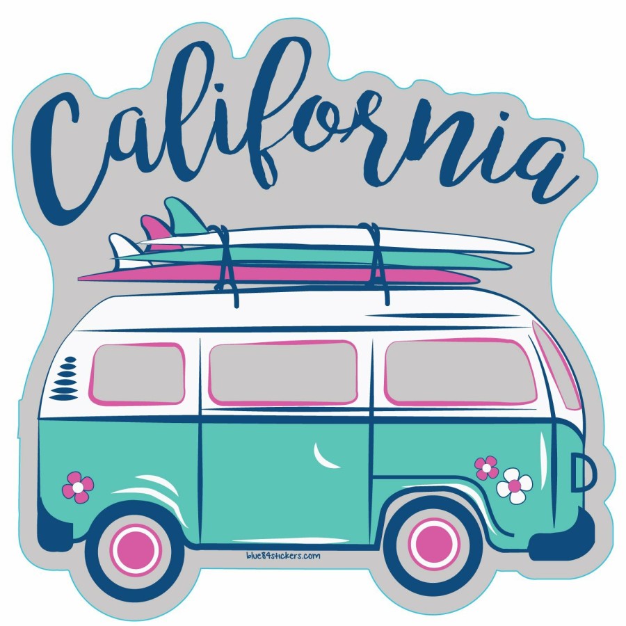 Accessories * | Amerigo Surf Van California Sticker New Threads