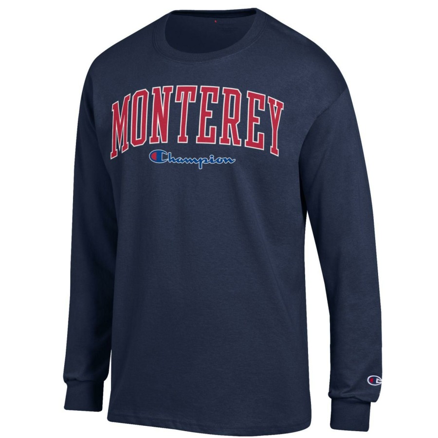 Men * | Champion Monterey Long Sleeve T-Shirt Reliable Quality Navy