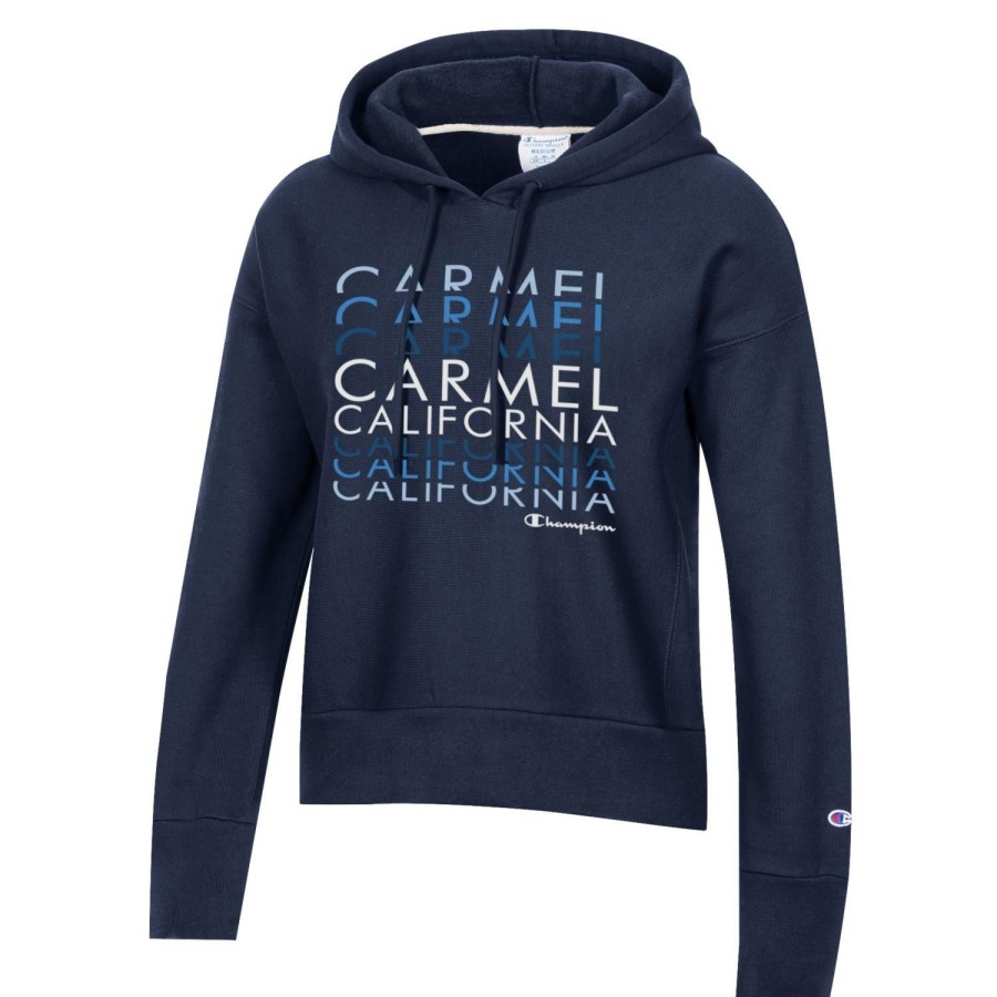 Women * | Champion Carmel Womens Hooded Sweatshirt Wholesale Navy