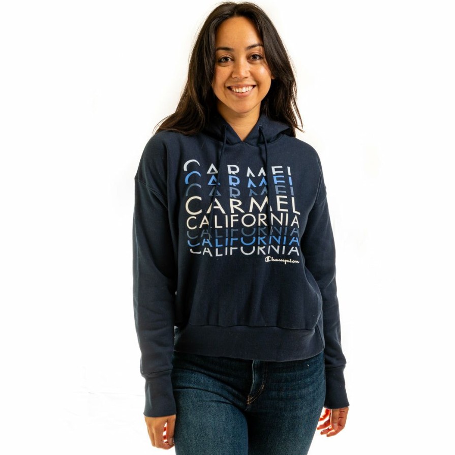 Women * | Champion Carmel Womens Hooded Sweatshirt Wholesale Navy