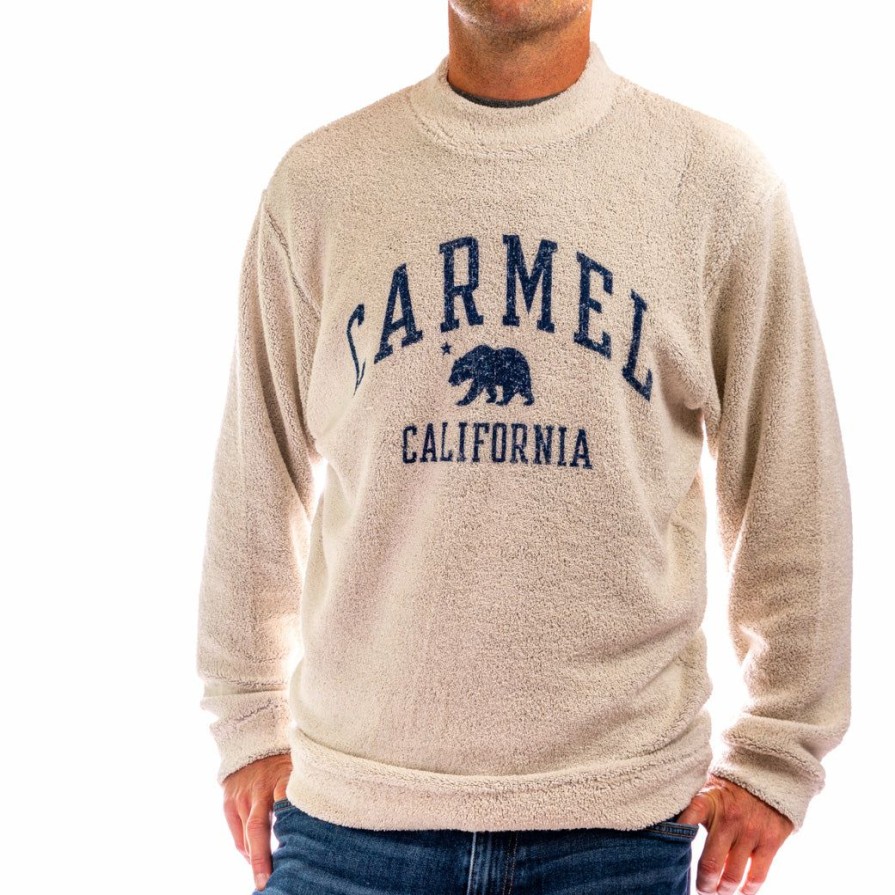 Men * | Big Loop Terry Carmel Crewneck Sweatshirt Sale Online Oatmeal