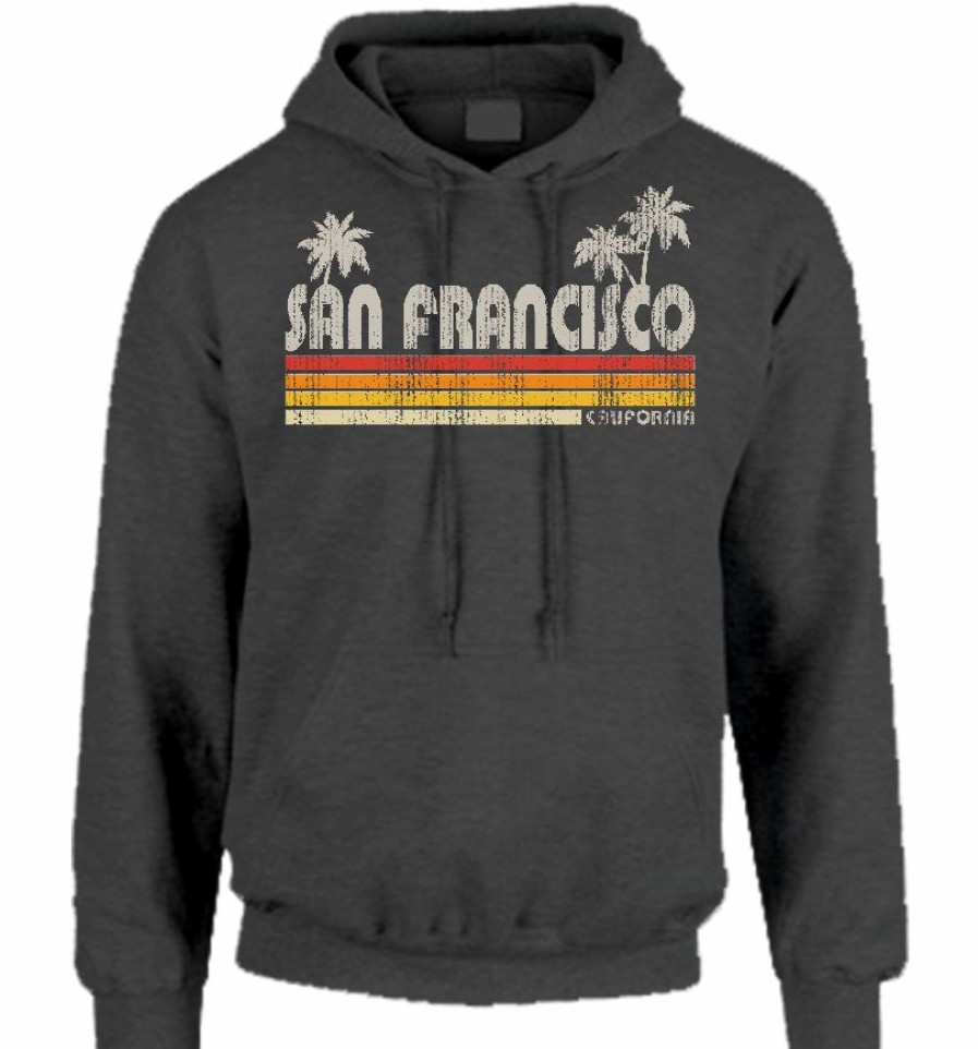 Men * | Bueller San Francisco Hooded Sweatshirt Top Selling Charcoal