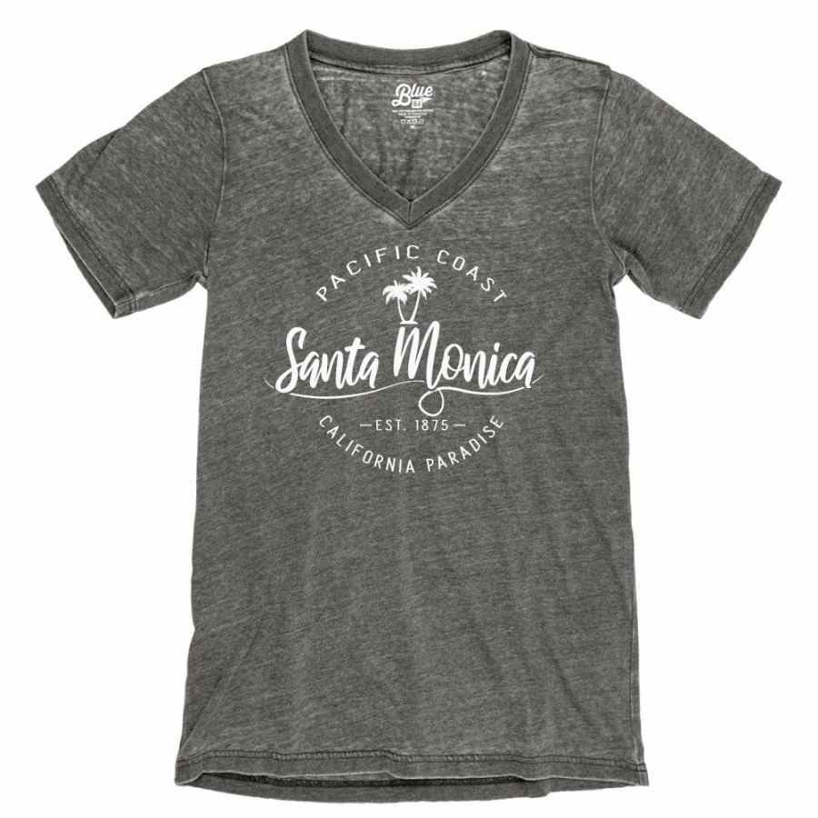 Women * | Giana Palms Santa Monica T-Shirt Sale Online Charcoal