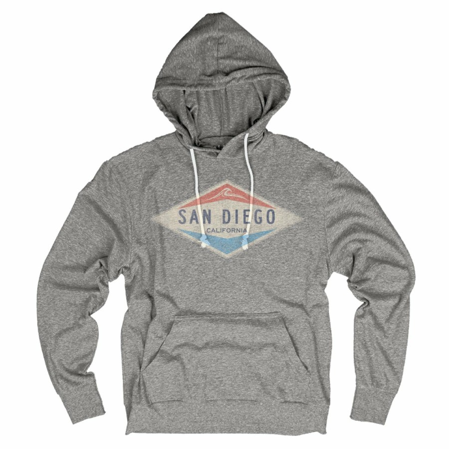 Men * | Slick Valve Wave San Diego Lightweight Hoodie Sale Online Heather