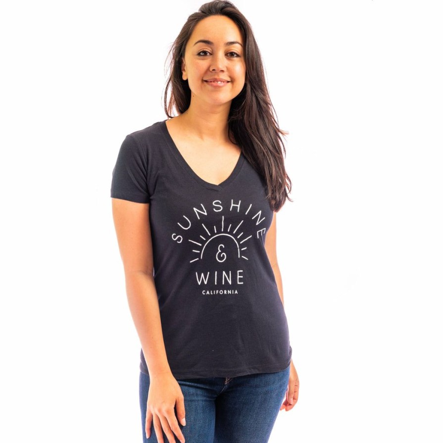 Women * | Sunshine And Wine California T-Shirt Cheap Online Black