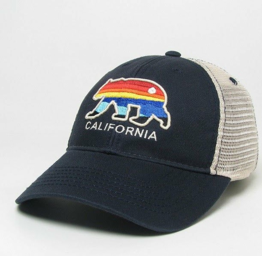 Accessories * | California Bear Horizon Youth Trucker Hat Sale Online Navy