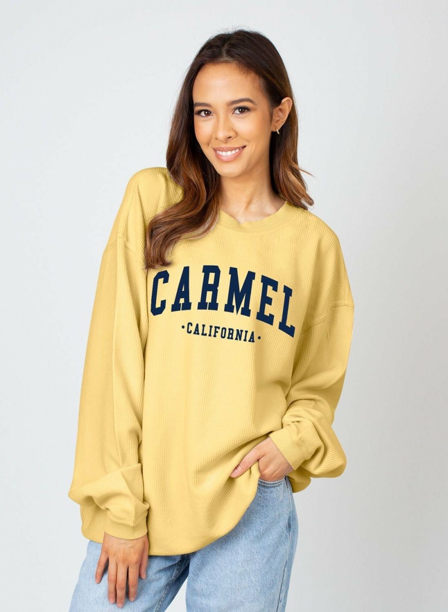 Women * | Corded Carmel Arch Crewneck Sweatshirt Wholesale Gold