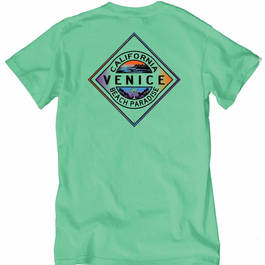 Men * | Switchback Palms Venice T-Shirt Reliable Quality Seafoam