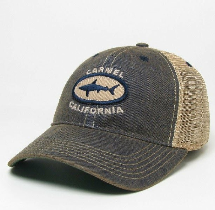 Accessories * | Carmel Showcase Shark Youth Trucker Hat Wholesale Navy Trucker