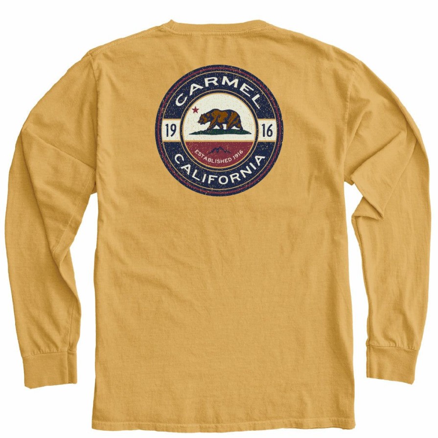 Men * | Guild Cali Flag Carmel Long Sleeve T-Shirt Sale Online Mustard